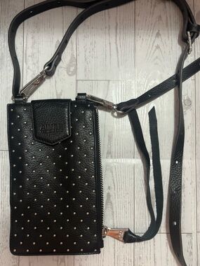 Aimee Kestenberg Black Studded Crossbody Phone Wallet